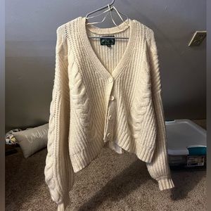 american eagle cropped button up cardigan